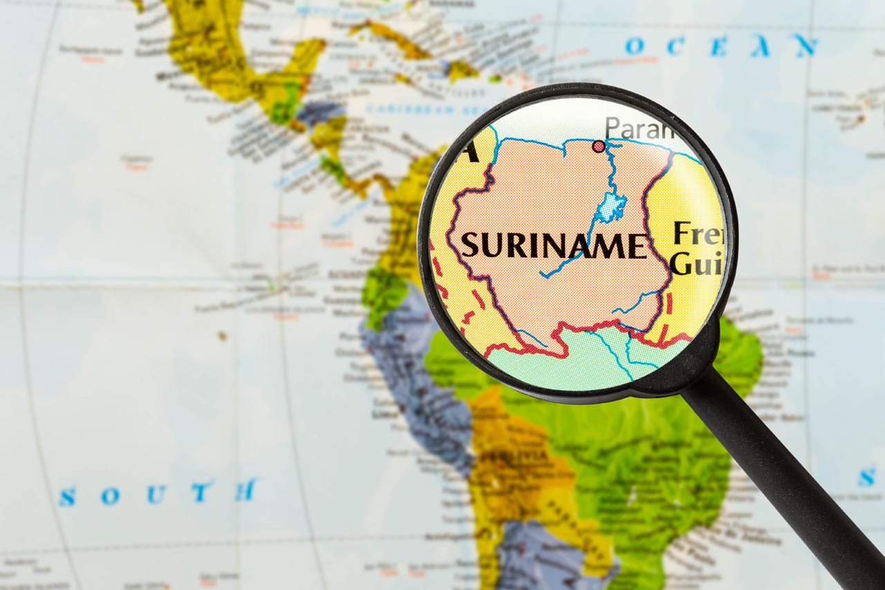 kaart van Suriname